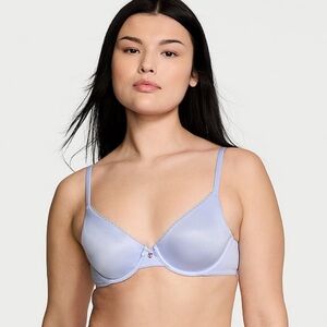Victoria’s Secret Invisible Lift Unlined Lace Demi Bra in Blue Crescent Size 32G